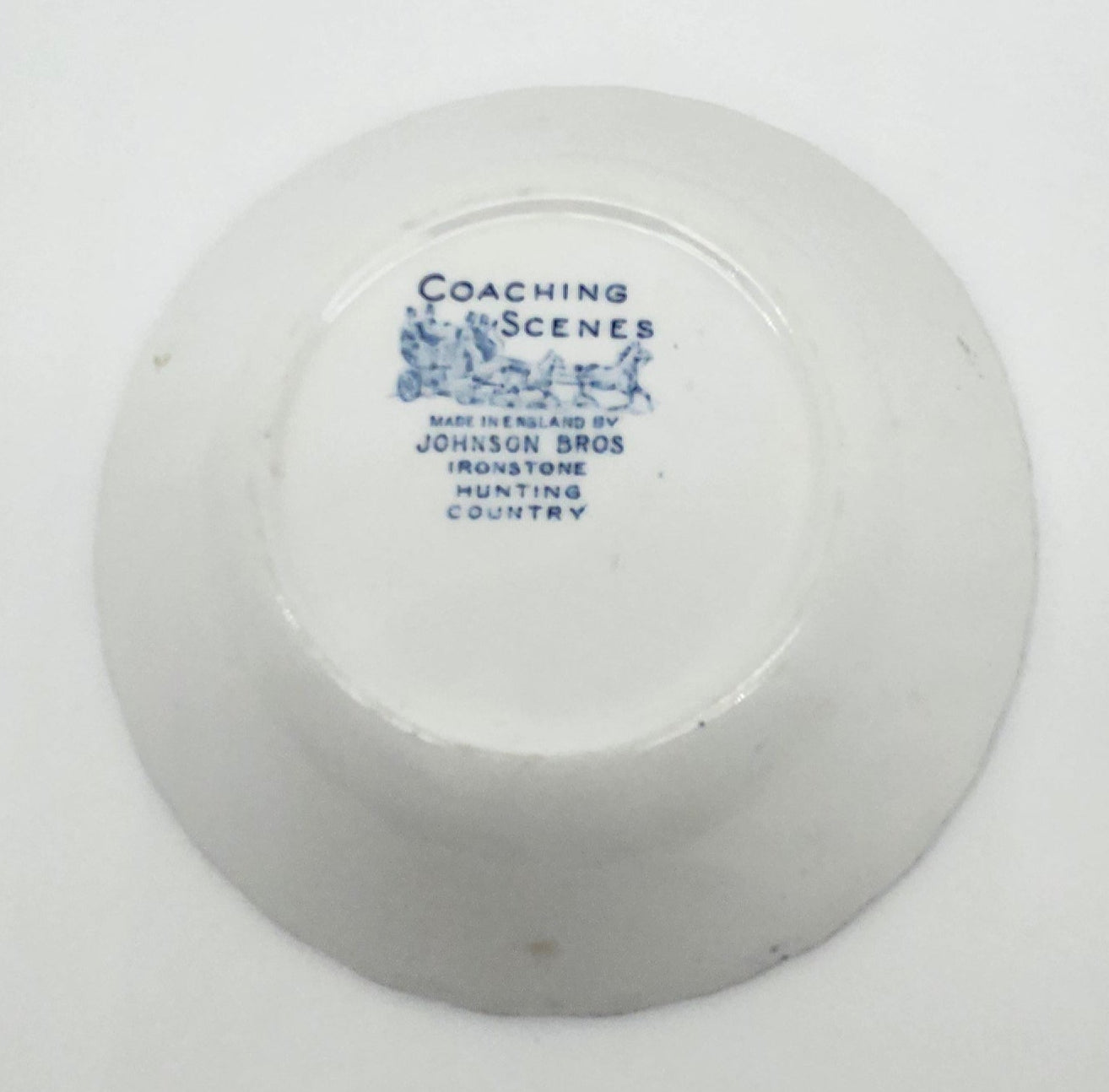 Johnson Brothers Coaching Scenes 5" & 6" Bowls Blue England Hunting - Lot Of 2