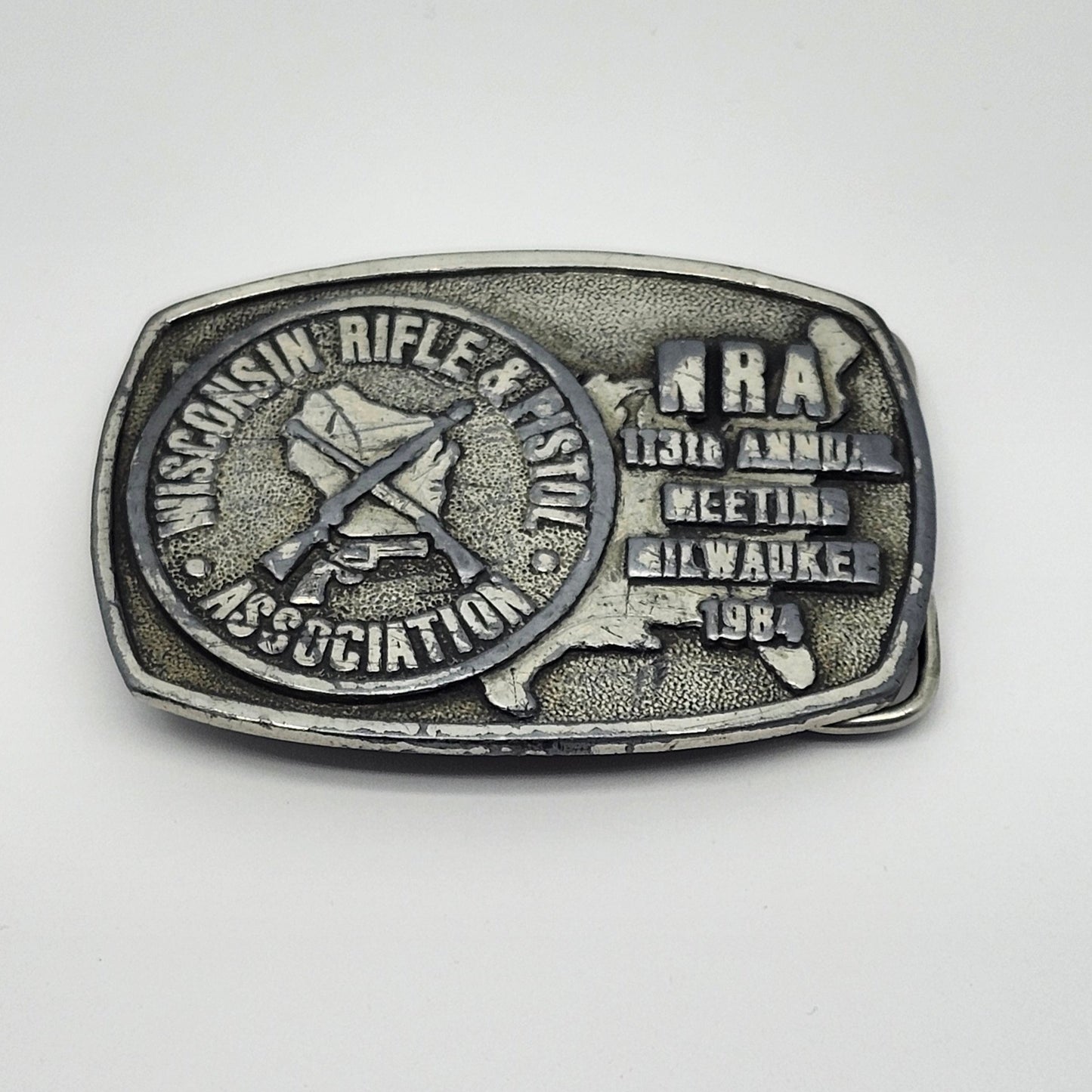 Super Rare - Vintage 1984 Wisconsin Rifle & Pistol Association - NRA Belt Buckle