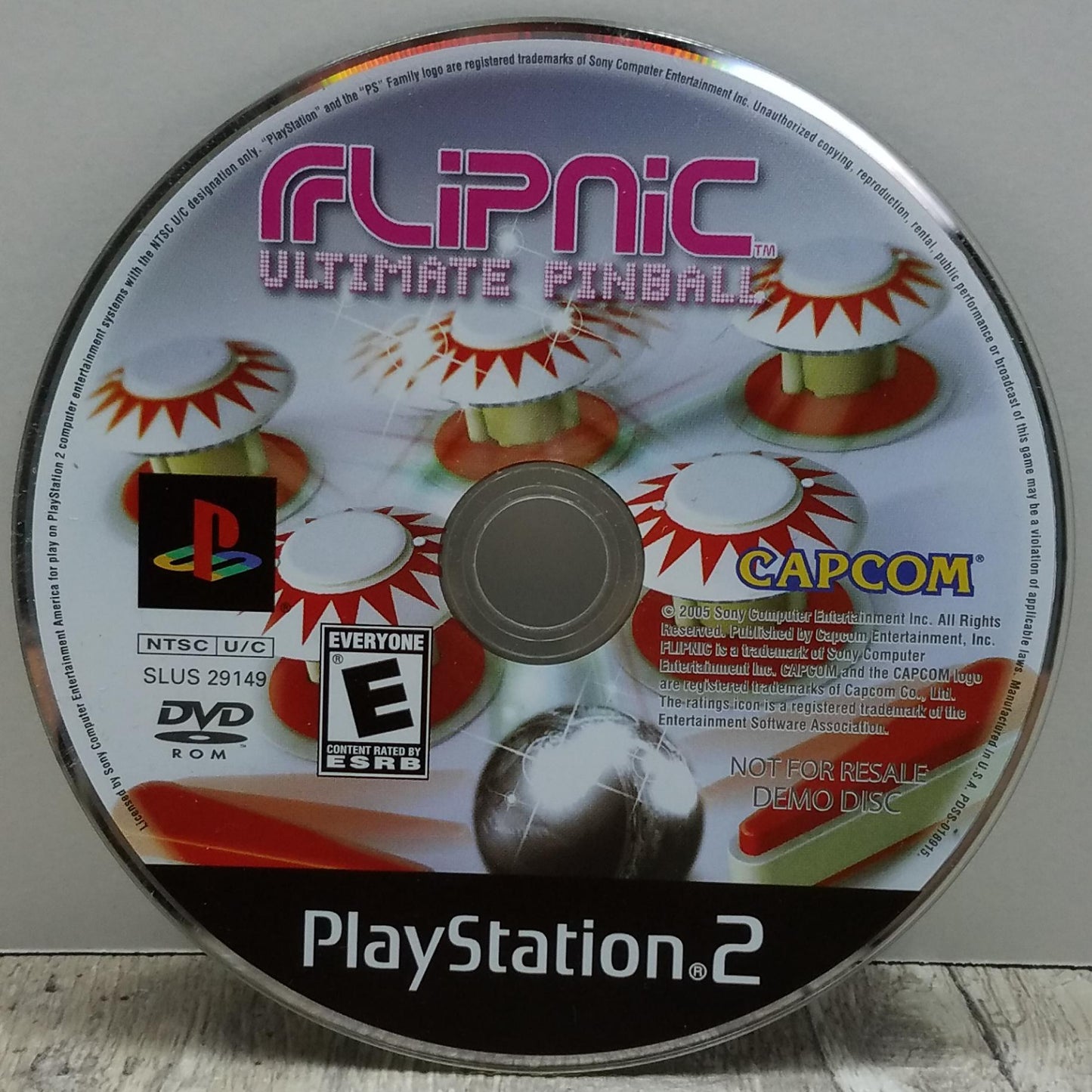 Rare Flipnic Ultimate Pinball Demo Disc (Play Station 2, 2005) Ps2 Capcom