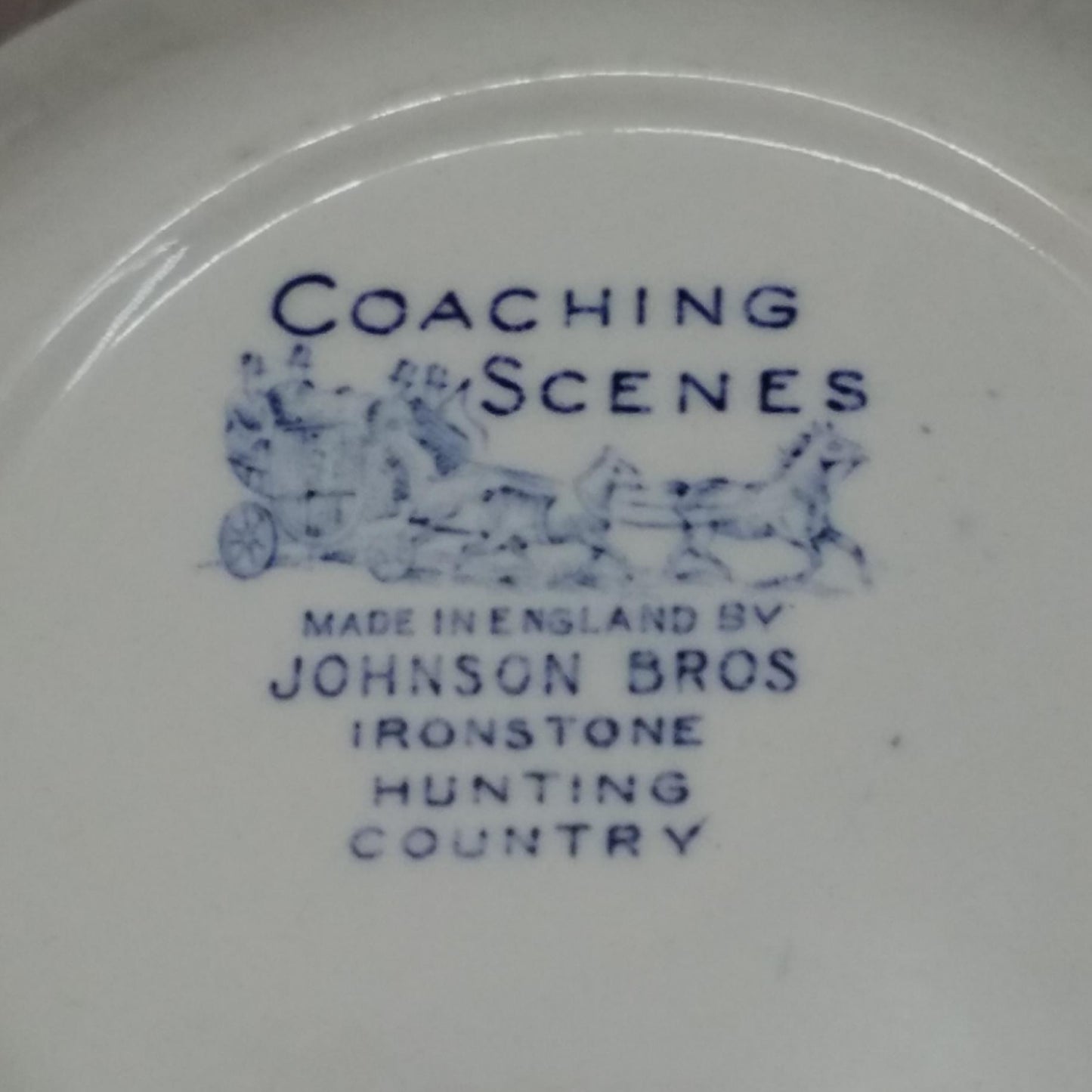 Johnson Brothers Coaching Scenes 5" & 6" Bowls Blue England Hunting - Lot Of 2