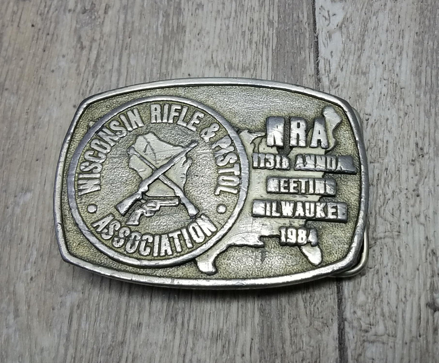 Super Rare - Vintage 1984 Wisconsin Rifle & Pistol Association - NRA Belt Buckle