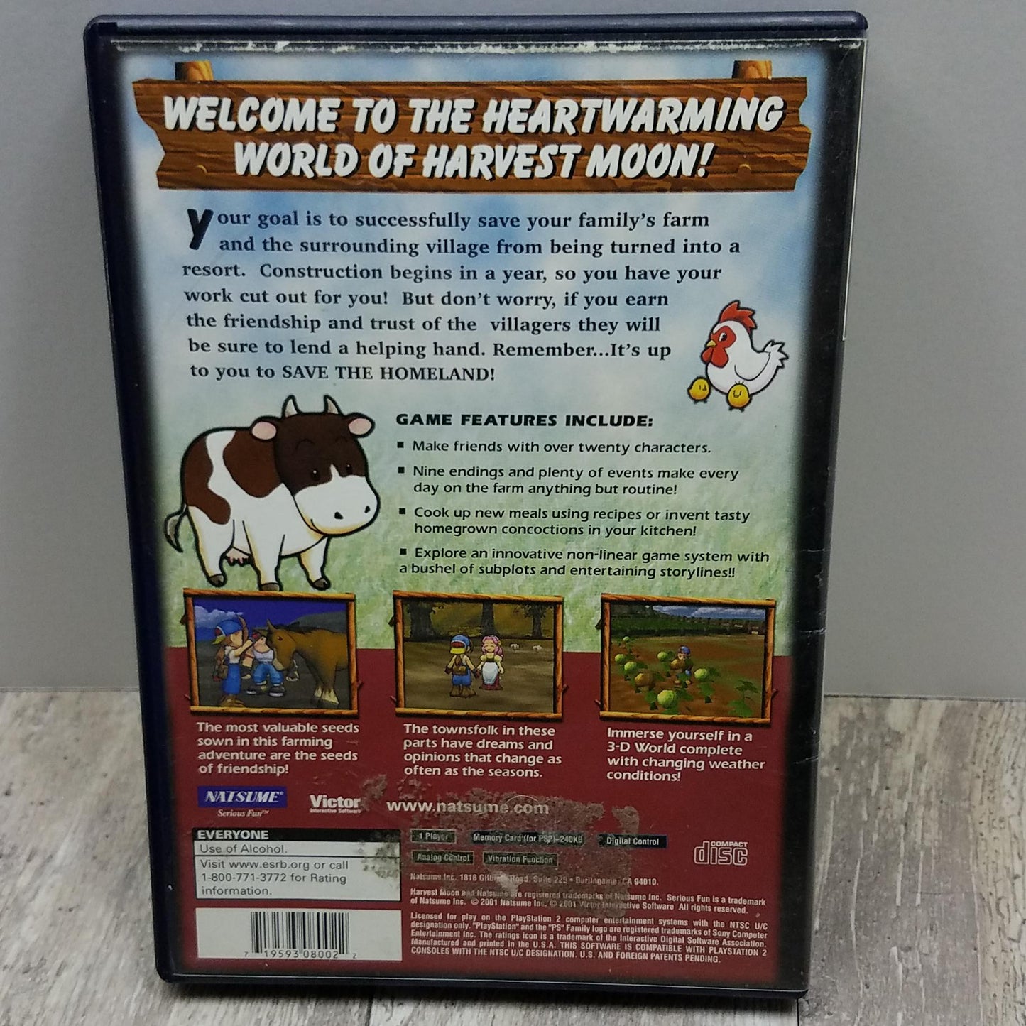 Harvest Moon - Save The Homeland (Sony PlayStation 2, 2001) PS2 - No Manual