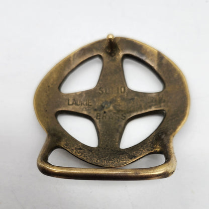 Vintage 1970's Duncan Laurie Cross / Star Belt Buckle - Solid Brass