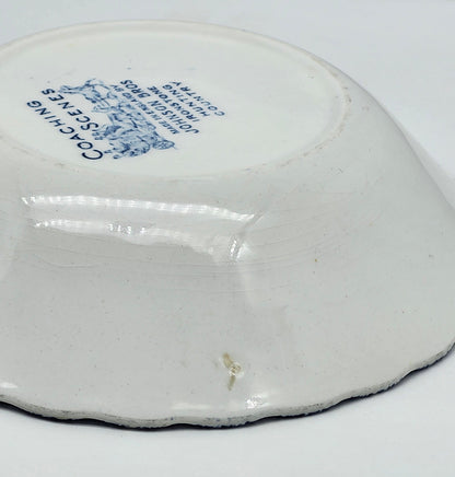 Johnson Brothers Coaching Scenes 5" & 6" Bowls Blue England Hunting - Lot Of 2