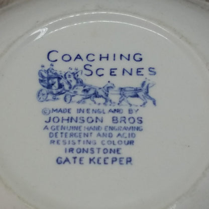 Johnson Brothers Coaching Scenes 5" & 6" Bowls Blue England Hunting - Lot Of 2