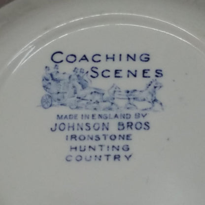 Johnson Brothers Coaching Scenes 5" & 6" Bowls Blue England Hunting - Lot Of 2