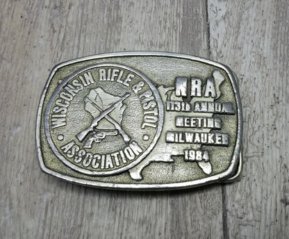 Super Rare - Vintage 1984 Wisconsin Rifle & Pistol Association - NRA Belt Buckle