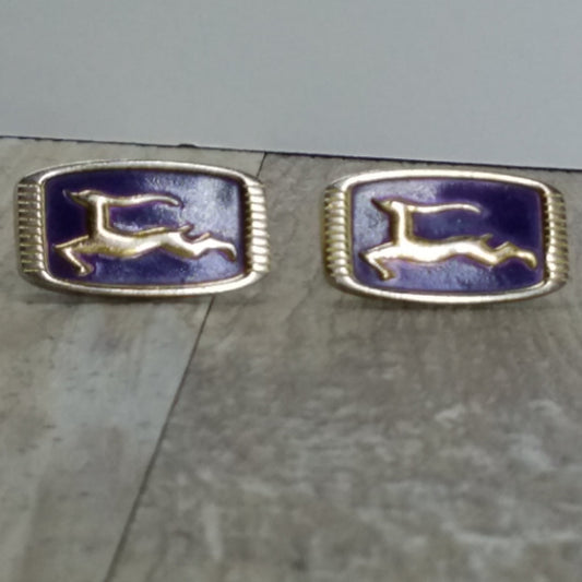 Vintage Antelope/Impala - Emblem Cuff Links Gold-Tone & Purple - Chevrolet Chevy